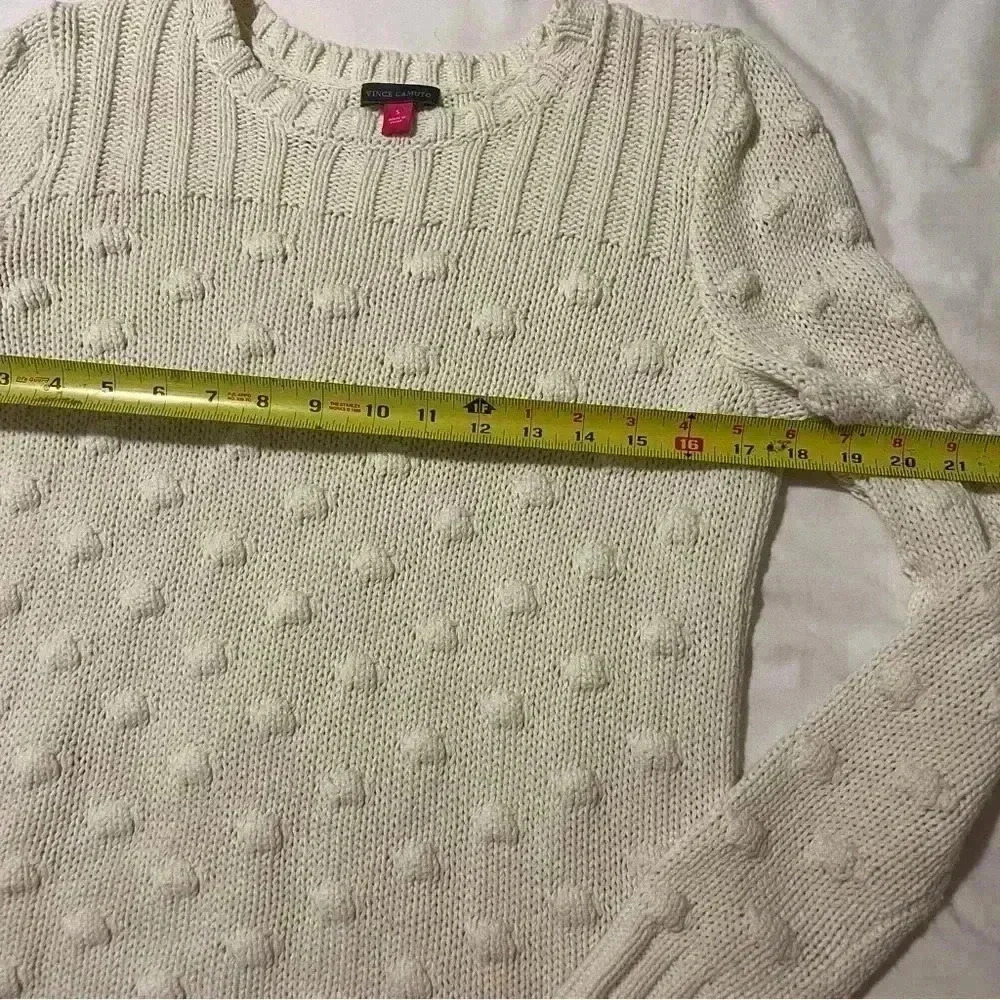 Vince Camuto Ivory Cotton Popcorn Sweater S - Picture 4 of 8